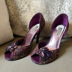 Steve Madden Tweed Peep-toe High Heels - Size 7